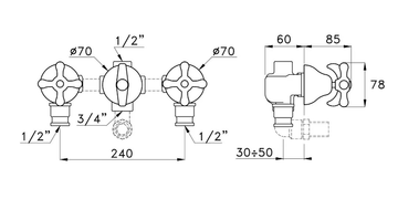 ROMA 3254 - Bathtub tap / shower tap by RUBINETTERIE STELLA - view 3